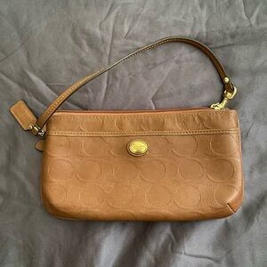 COACH Vintage Brown Leather Wristlet